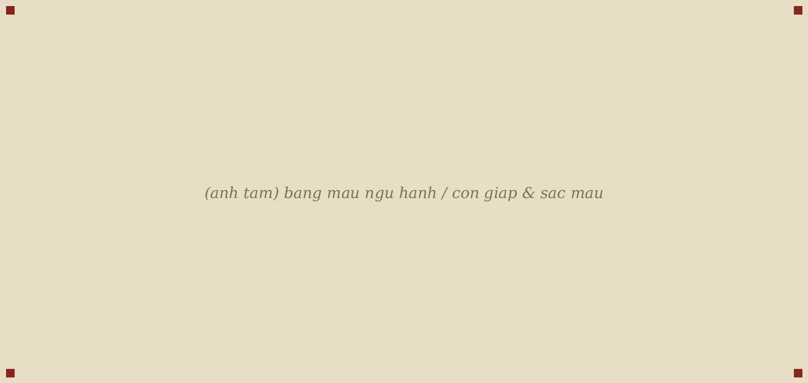 bảng màu ngũ hành / con giáp & sắc màu